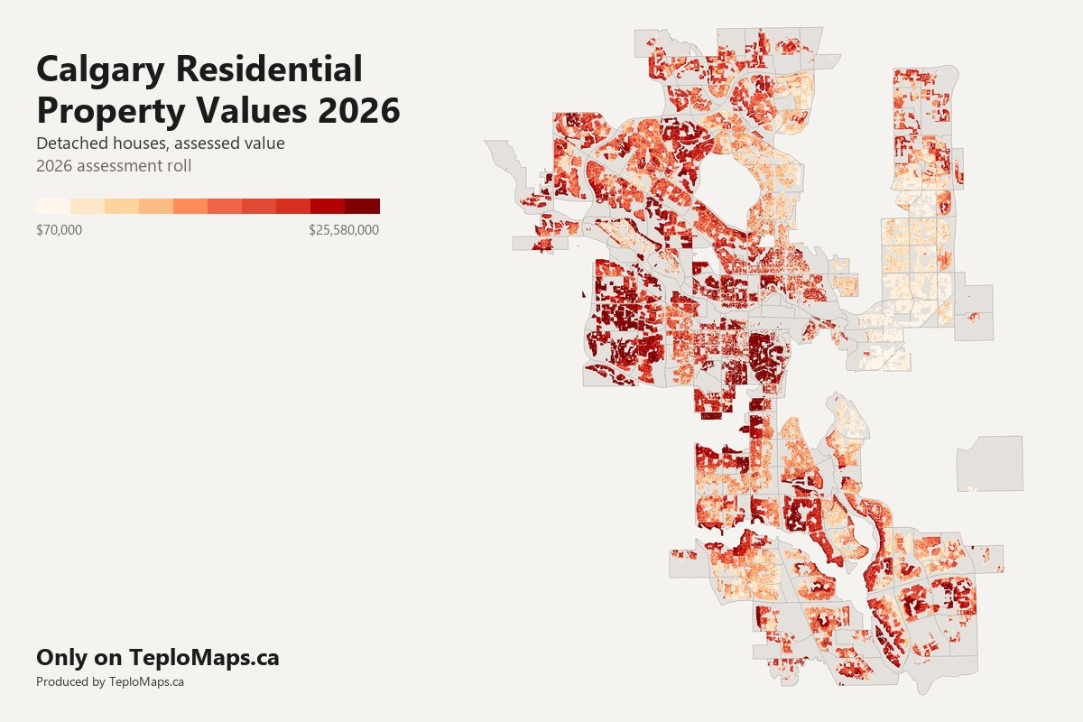 Calgary Residential Property Values 2026 · TeploMaps